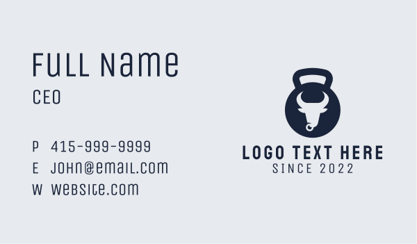 Crossfit Kettlebell Bull Business Card Design Image Preview