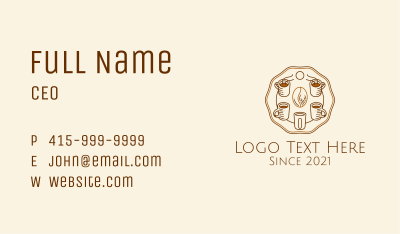 Coffee Cup Circle Business Card