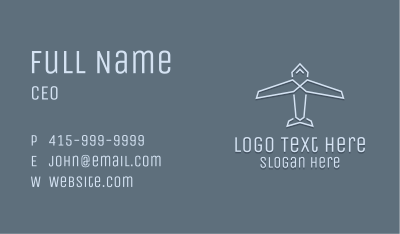 Blue Geometric Aircraft Business Card Image Preview