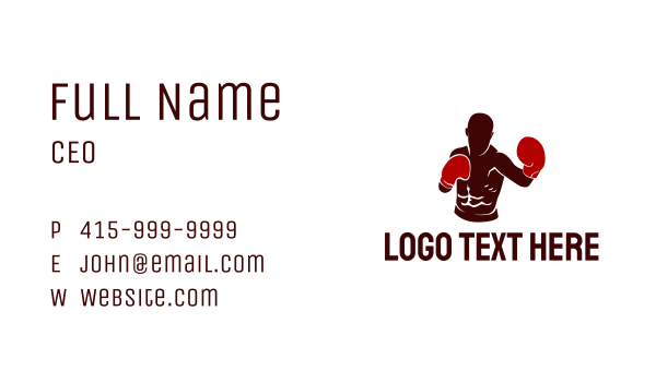 Professional Boxer Athlete Business Card Design Image Preview