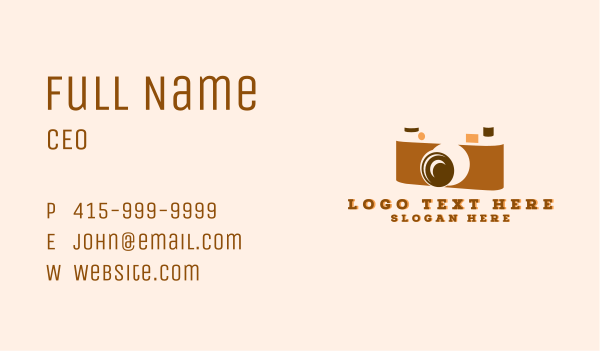 Vintage Analog Camera Business Card Design Image Preview