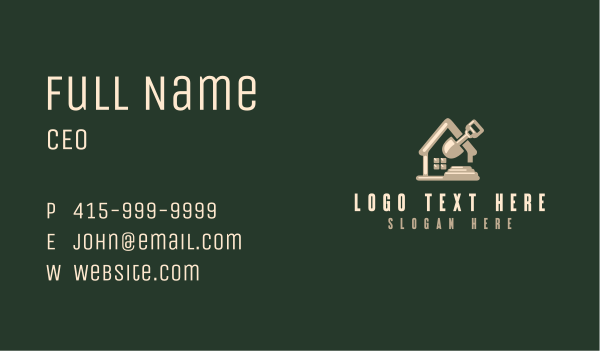 Shovel Construction Builder Business Card Design Image Preview