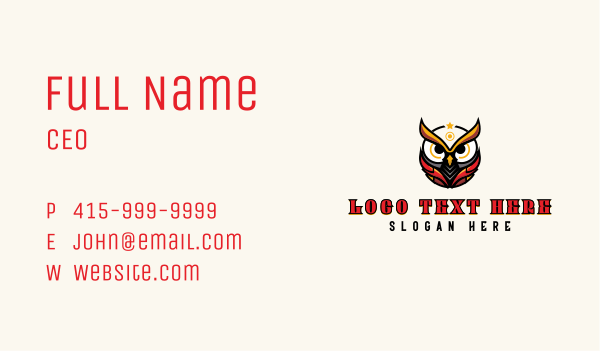 Owl Cyber Gaming  Business Card Design Image Preview