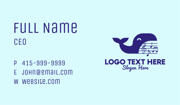 Blue Whale Musical Business Card Design Image Preview