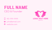Pink Flower Bud Heart  Business Card Design