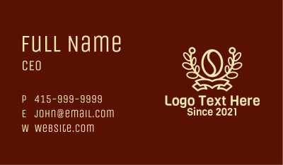 Coffee Plant Wreath  Business Card Image Preview