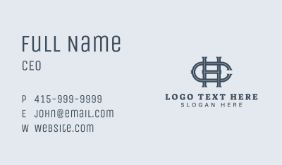 H & C Monogram Business Card Image Preview