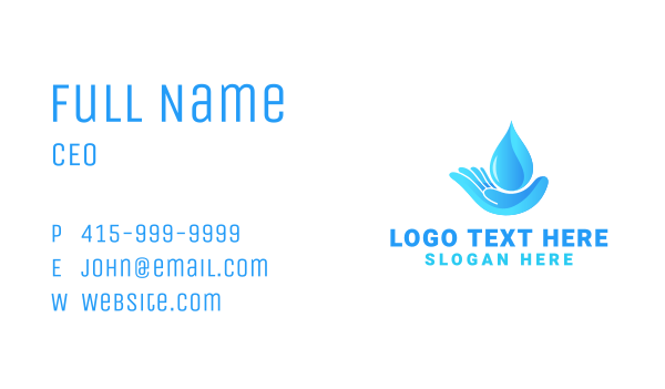 Water Droplet Hand Business Card Design Image Preview