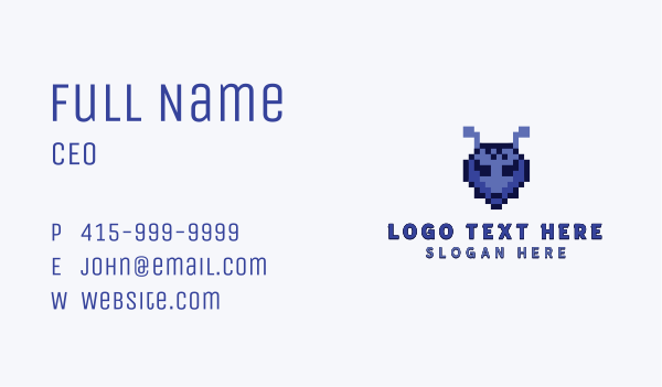 Cartoon Pixel Ant Business Card Design Image Preview