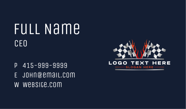 Racing Flag Fire Motorsport Business Card Design Image Preview