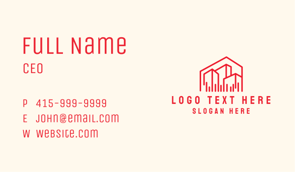 Red Building Warehouse Business Card Design Image Preview