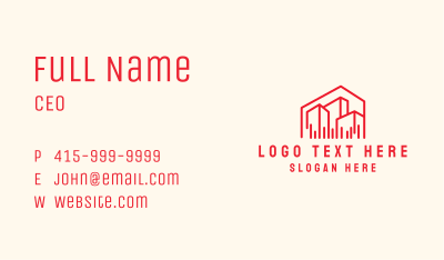 Red Building Warehouse Business Card Image Preview