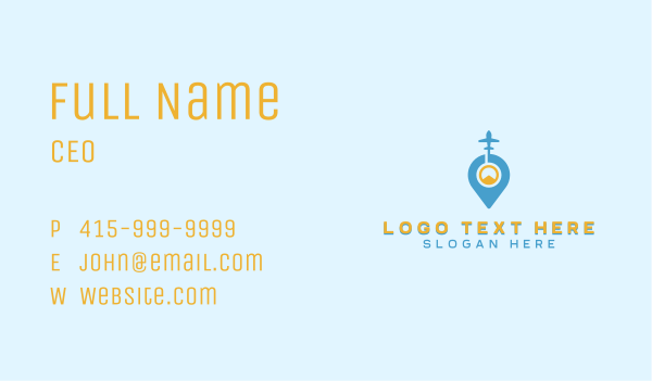 Flight Location Pin Business Card Design Image Preview