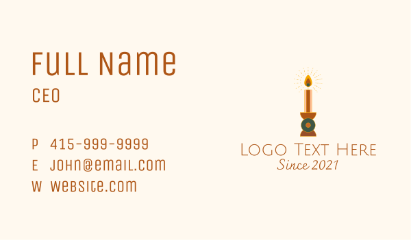 Spiritual Candle Decor  Business Card Design Image Preview