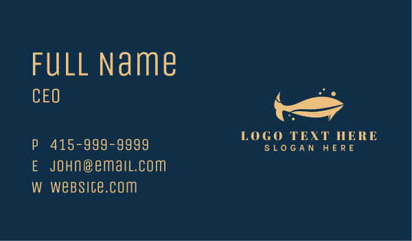 Gold Whale Animal Business Card Design Image Preview