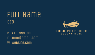 Gold Whale Animal Business Card Image Preview