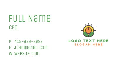 Sun Leaf Power Button Business Card Image Preview