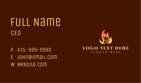 Chicken Barbeque Flame Business Card Design Image Preview