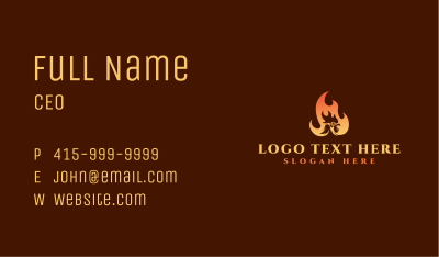 Chicken Barbeque Flame Business Card Image Preview