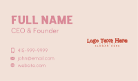 Cute Red Heart Wordmark Business Card Image Preview