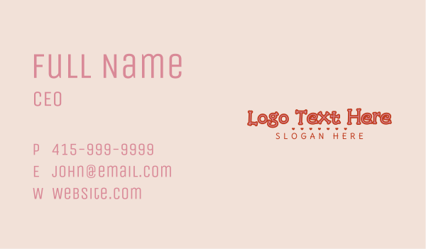 Cute Red Heart Wordmark Business Card Design Image Preview