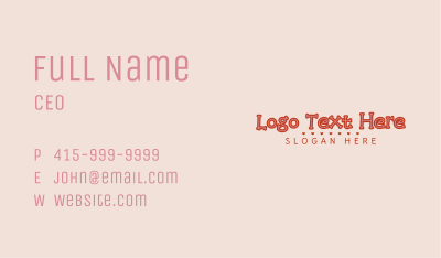 Cute Red Heart Wordmark Business Card Image Preview