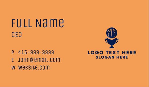 Simple Basketball Trophy  Business Card Design Image Preview