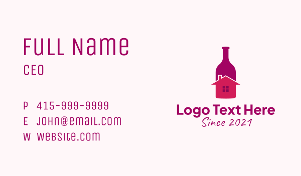 House Wine Bottle Business Card Design Image Preview