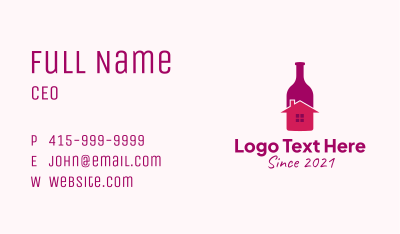 House Wine Bottle Business Card Image Preview