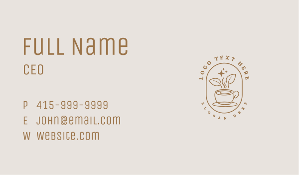 Herbal Tea Cup Business Card Design Image Preview