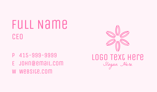 Minimalist Pink Sakura Business Card Design Image Preview