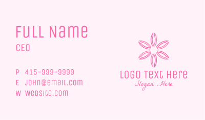 Minimalist Pink Sakura Business Card Image Preview