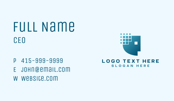 Artificial Intelligence Pixel Head Business Card Design Image Preview