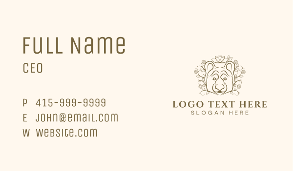 Bear Wildlife Plant  Business Card Design Image Preview