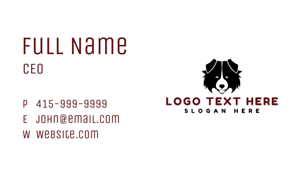 Cute Fluffy Dog Face Business Card Design Image Preview