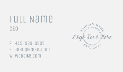 Fashion Script Business Wordmark Business Card Image Preview