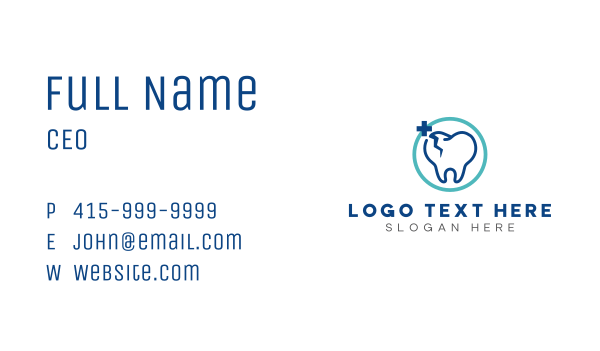 Dental Tooth Crack Repair Business Card Design Image Preview