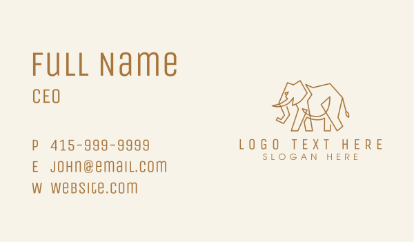 Gold Deluxe Elephant  Business Card Design Image Preview
