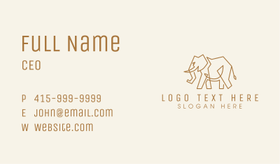 Gold Deluxe Elephant  Business Card Image Preview