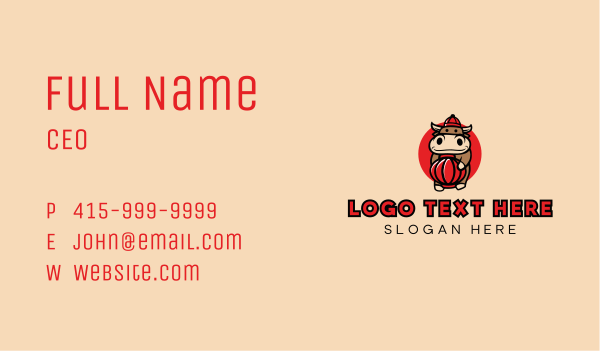 Chinese Ox Mascot Business Card Design Image Preview