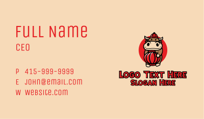 Chinese Ox Mascot Business Card