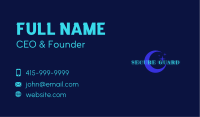 Neon Cosmic Wordmark Business Card Design