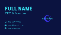 Neon Cosmic Wordmark Business Card Image Preview