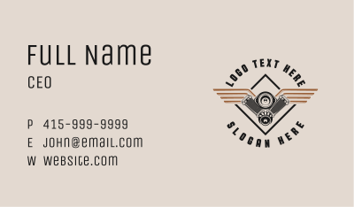 Mechanic Engine Wings Business Card Image Preview