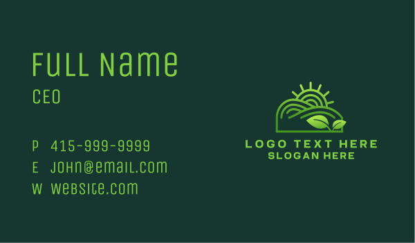Organic Nature Landscape Business Card Design Image Preview