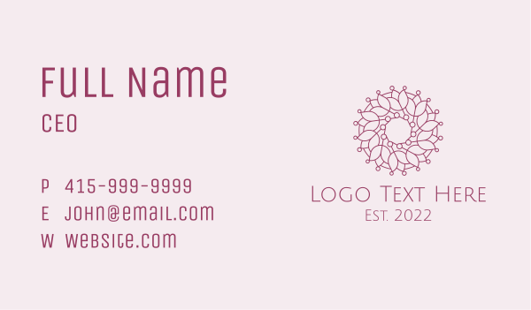 Flower Pattern Wellness  Business Card Design Image Preview