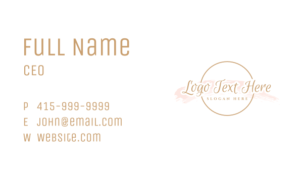Round Watercolor Script Business Card Design Image Preview