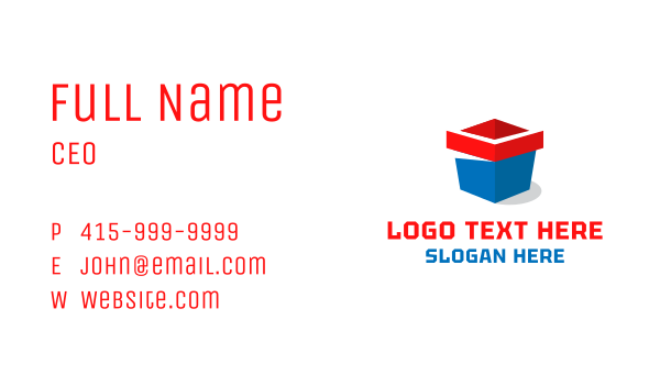Open Box Package Business Card Design Image Preview