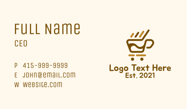 Coffee Push Cart Business Card Design Image Preview