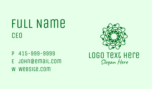 Green Natural Vines Business Card Design Image Preview